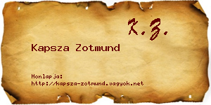 Kapsza Zotmund névjegykártya